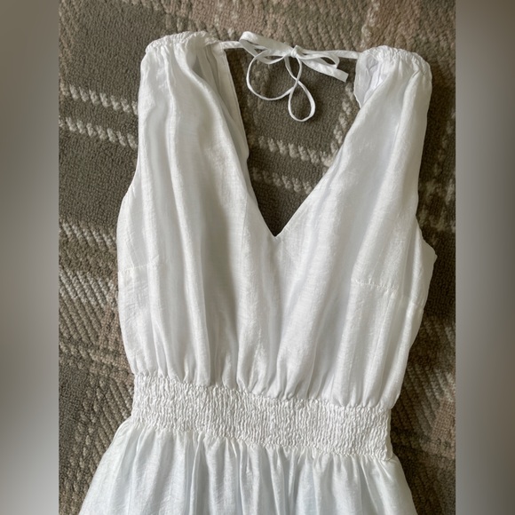 Refinity white tiered Grecian smocked waist sundress XS (fits like M) - Picture 2 of 3